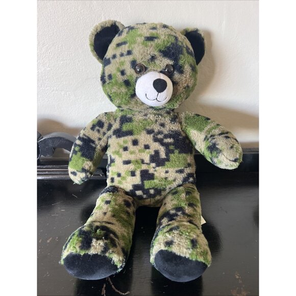 Build-A-Bear Workshop Camouflage Camo Plush Teddy Bear- Stuffed Animal Toy 17" - Picture 1 of 6